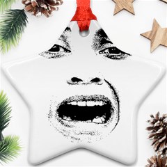 Scared Woman Expression Star Ornament (two Sides)  by dflcprints