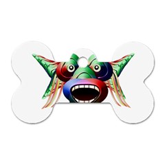 Futuristic Funny Monster Character Face Dog Tag Bone (one Side) by dflcprints