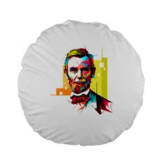 Abraham Lincoln Standard 15  Premium Flano Round Cushions by bhazkaragriz