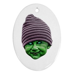 Evil Golbin Ornament (oval)  by dflcprints