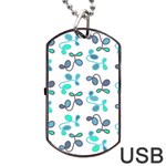 Blue garden Dog Tag USB Flash (Two Sides)  Front