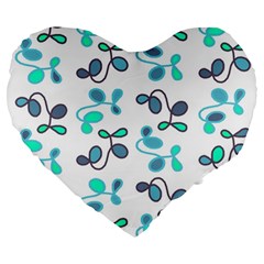 Blue Garden Large 19  Premium Heart Shape Cushions by Valentinaart