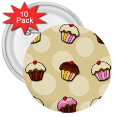 Colorful Cupcakes Pattern 3  Buttons (10 Pack)  by Valentinaart