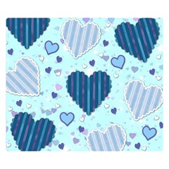 Light And Dark Blue Hearts Double Sided Flano Blanket (small)  by LovelyDesigns4U