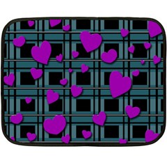 Purple Love Double Sided Fleece Blanket (mini)  by Valentinaart