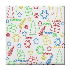 Simple Christmas Pattern Tile Coasters by Valentinaart