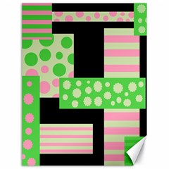 Green And Pink Collage Canvas 18  X 24   by Valentinaart