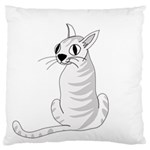 White cat  Large Cushion Case (One Side) Front