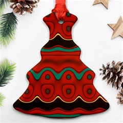 Orange Black And Blue Pattern Ornament (christmas Tree) by digitaldivadesigns