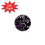 Valentine s day pattern - purple 1  Mini Buttons (100 pack)  Front