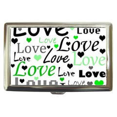 Green  Valentine s Day Pattern Cigarette Money Cases by Valentinaart