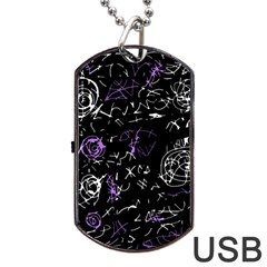 Abstract Mind - Purple Dog Tag Usb Flash (one Side) by Valentinaart