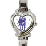 Mackerel  - purple Heart Italian Charm Watch Front