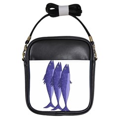 Mackerel  - Purple Girls Sling Bags by Valentinaart