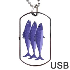 Mackerel  - Purple Dog Tag Usb Flash (one Side) by Valentinaart