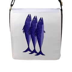 Mackerel  - Purple Flap Messenger Bag (l)  by Valentinaart