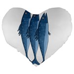 Mackerel Large 19  Premium Heart Shape Cushions Back