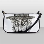 Man With Hat Head Pencil Drawing Illustration Shoulder Clutch Bags Front