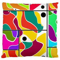 Colorful Windows  Large Cushion Case (one Side) by Valentinaart