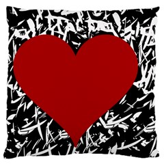 Red Valentine Large Cushion Case (one Side) by Valentinaart