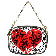 Red Hart - Graffiti Style Chain Purses (one Side)  by Valentinaart