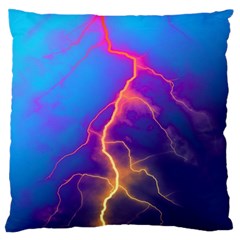 Lightning Colors, Blue Sky, Pink Orange Yellow Standard Flano Cushion Case (one Side) by picsaspassion