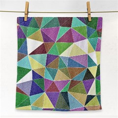 Colorful Triangles, Pencil Drawing Art Face Towel by picsaspassion