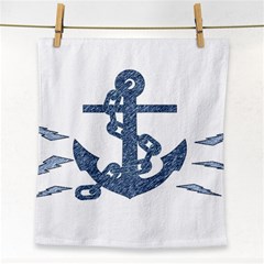 Anchor Pencil Drawing Art Face Towel by picsaspassion