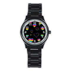 Rainbow Harts Stainless Steel Round Watch by Valentinaart