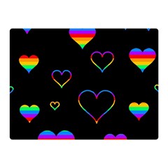 Rainbow Harts Double Sided Flano Blanket (mini)  by Valentinaart