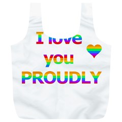 Proudly Love Full Print Recycle Bags (l)  by Valentinaart