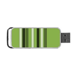 Greenery Stripes Pattern 8000 Vertical Stripe Shades Of Spring Green Color Portable Usb Flash (two Sides) by yoursparklingshop