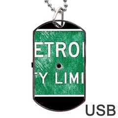 Detroit City Limits Dog Tag Usb Flash (two Sides)  by DetroitCityLimits