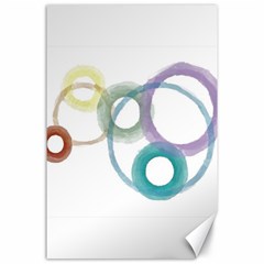 Rainbow Color Circles, Watercolor - Aquarel Painting Canvas 24  X 36  by picsaspassion