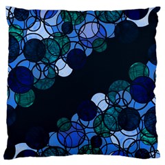 Blue Bubbles Standard Flano Cushion Case (two Sides) by Valentinaart