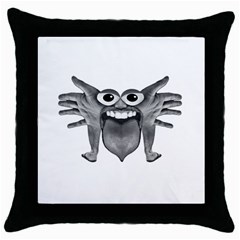 Body Part Monster Illustration Throw Pillow Case (black) by dflcprints