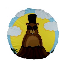 Happy Groundhog Day Standard 15  Premium Round Cushions by Valentinaart