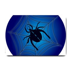 Spider On Web Small Doormat  by Amaryn4rt