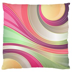 Abstract Colorful Background Wavy Large Flano Cushion Case (one Side) by Amaryn4rt