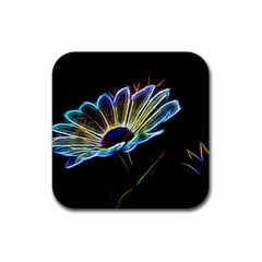 Flower Pattern Design Abstract Background Rubber Coaster (square)  by Amaryn4rt