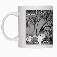 Kringel Circle Flowers Butterfly White Mugs by Amaryn4rt