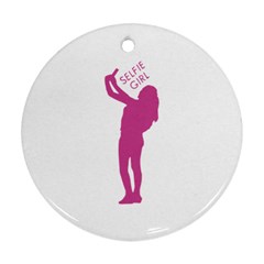 Selfie Girl Graphic Ornament (round)  by dflcprints