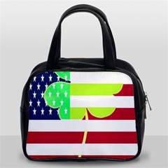 Usa Ireland American Flag Shamrock Irish Funny St Patrick Country Flag  Classic Handbags (2 Sides) by yoursparklingshop