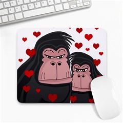 Gorillas Love Large Mousepads by Valentinaart