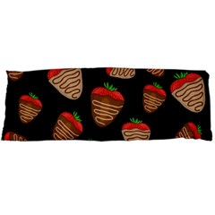 Chocolate Strawberries Pattern Body Pillow Case Dakimakura (two Sides) by Valentinaart