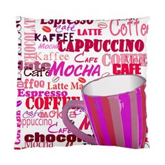 Coffee Cup Lettering Coffee Cup Standard Cushion Case (one Side) by Amaryn4rt