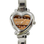 Architecture Art Boxes Brown Heart Italian Charm Watch Front