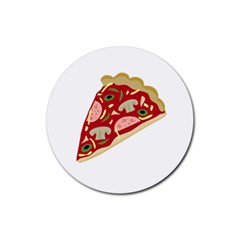 Pizza Slice Rubber Round Coaster (4 Pack)  by Valentinaart