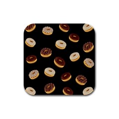 Donuts Rubber Square Coaster (4 Pack)  by Valentinaart