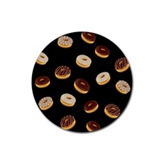 Donuts Rubber Round Coaster (4 Pack)  by Valentinaart